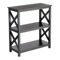 Providence Xavier Black 3-Tier Bookshelf, 29"