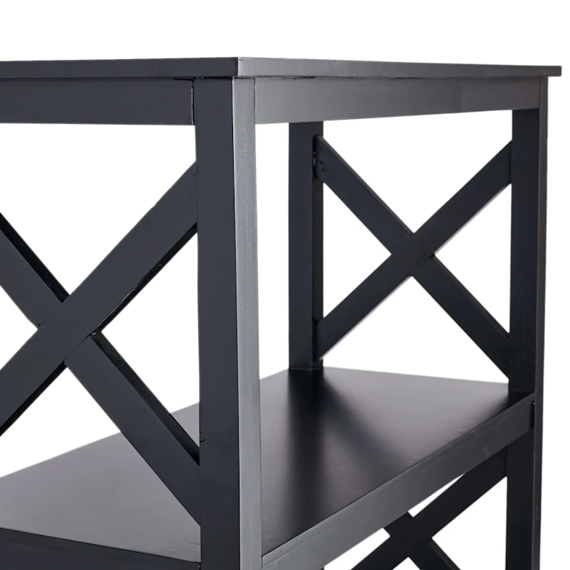 Providence Xavier Black 3-Tier Bookshelf, 29" 5 Providence Xavier Black 3-Tier Bookshelf, 29" - Image 5