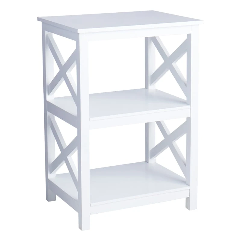 Providence Xavier White 2-Tier Accent Table, 26" 1 Providence Xavier White 2-Tier Accent Table, 26"