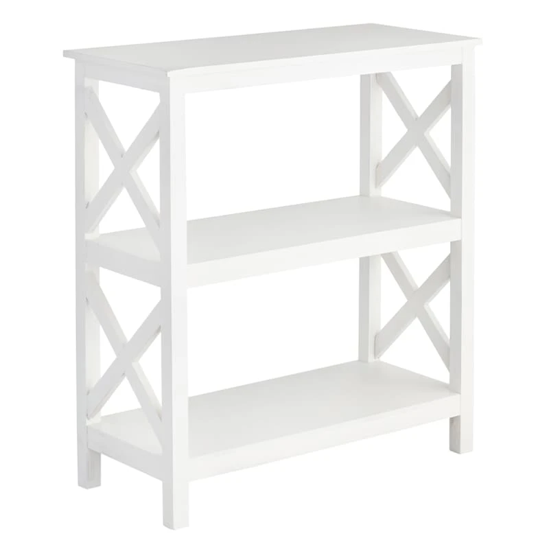 Providence Xavier White 3-Tier Bookshelf, 29" 1 Providence Xavier White 3-Tier Bookshelf, 29"