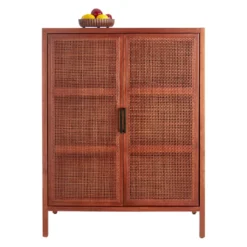 Rattan 2-Door Wooden Cabinet, 47" -Hot Sale Furniture Shop rattan 2 door wooden cabinet 47 2