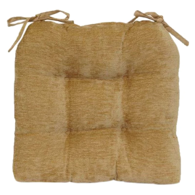 Reese Chenille Gold Chair Pad 1 Reese Chenille Gold Chair Pad