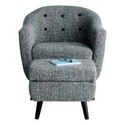 Rockwell Accent Chair & Ottoman Set, Salt & Pepper -Hot Sale Furniture Shop rockwell accent chair ottoman set salt pepper 2