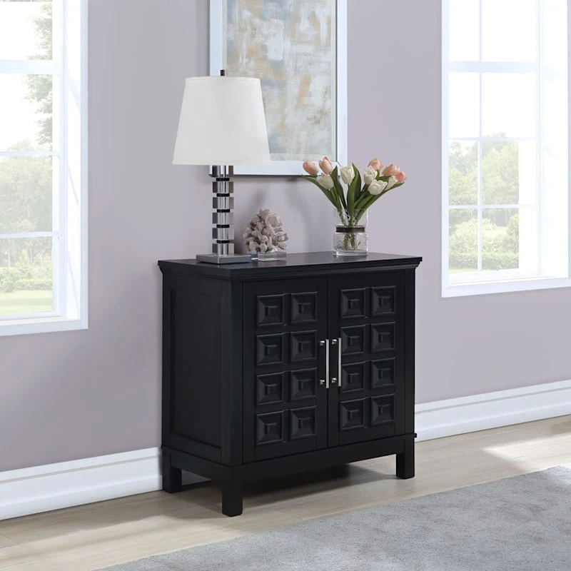 Sadie 2-Drawer Geometric Cabinet, Black 8 Sadie 2-Drawer Geometric Cabinet, Black - Image 8