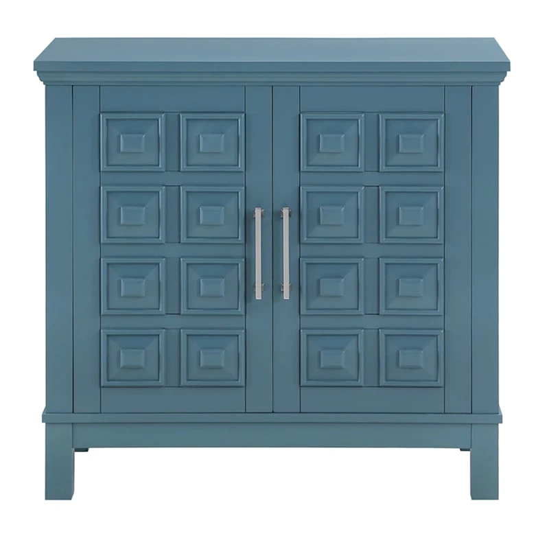Sadie 2-Drawer Geometric Cabinet, Turquoise 2 Sadie 2-Drawer Geometric Cabinet, Turquoise - Image 2