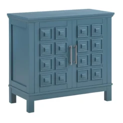 Sadie 2-Drawer Geometric Cabinet, Turquoise