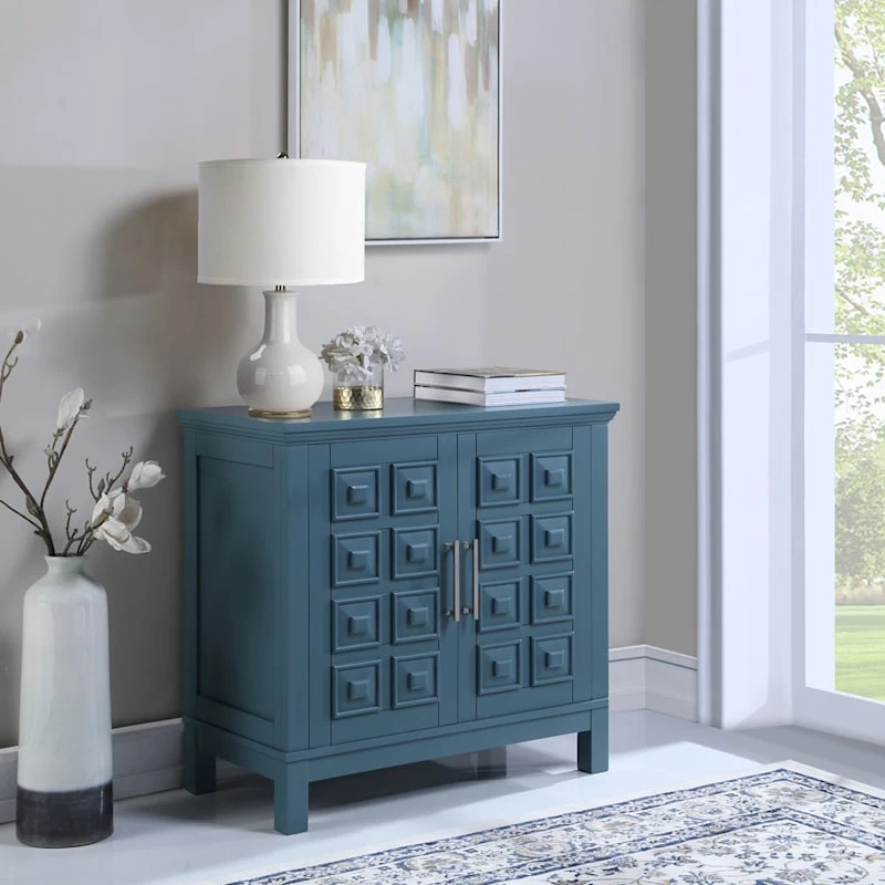 Sadie 2-Drawer Geometric Cabinet, Turquoise 7 Sadie 2-Drawer Geometric Cabinet, Turquoise - Image 7