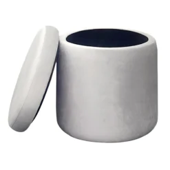Stuart Round Storage Ottoman, Grey -Hot Sale Furniture Shop stuart round storage ottoman grey 2