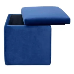 Stuart Square Storage Ottoman, Navy Blue 8 Stuart Square Storage Ottoman, Navy Blue -Hot Sale Furniture Shop stuart square storage ottoman navy blue 3