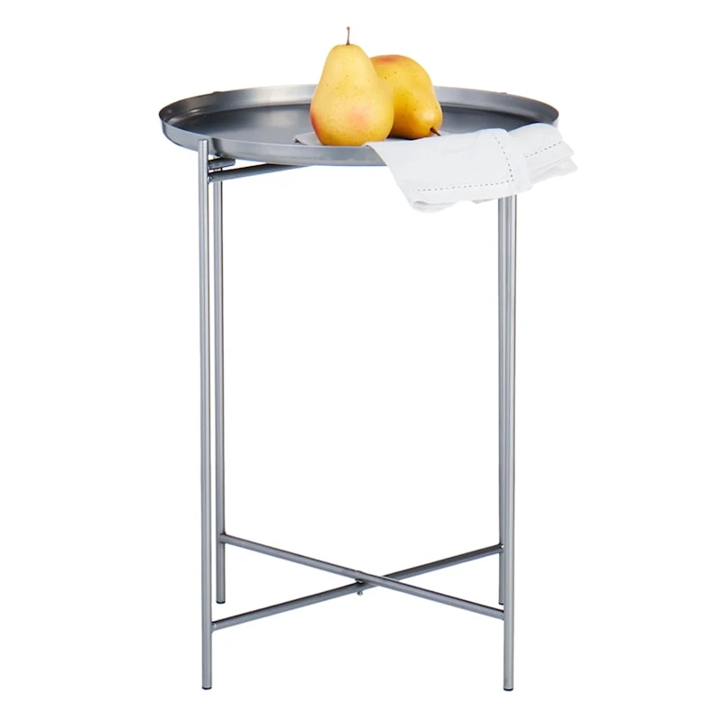Tate Tray Side Table, Silver 2 Tate Tray Side Table, Silver - Image 2