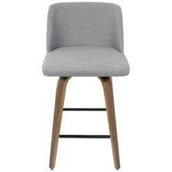 Toriano Walnut & Grey Counter Stool, 26" -Hot Sale Furniture Shop toriano walnut grey counter stool 26 2
