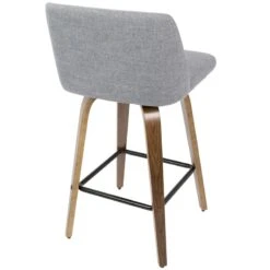 Toriano Walnut & Grey Counter Stool, 26" -Hot Sale Furniture Shop toriano walnut grey counter stool 26 3