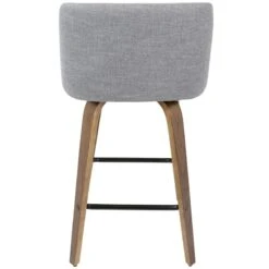 Toriano Walnut & Grey Counter Stool, 26" -Hot Sale Furniture Shop toriano walnut grey counter stool 26 4