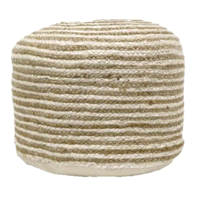 Tracey Boyd Striped Jute Pouf 1 Tracey Boyd Striped Jute Pouf