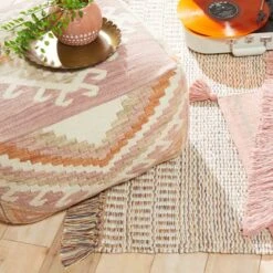 Tracey Boyd Woven Kilim Pouf, 20x13 -Hot Sale Furniture Shop tracey boyd woven kilim pouf 20x13 3