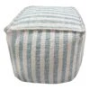 Ty Pennington Lex Blue Striped Square Pouf, 16"