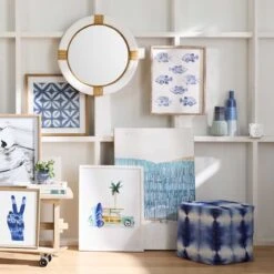 Ty Pennington Shyloh Shibori Print Pouf, Blue -Hot Sale Furniture Shop ty pennington shyloh shibori print pouf blue 4