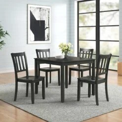 Uptown 5-Piece Dining Set, Black 13 Uptown 5-Piece Dining Set, Black -Hot Sale Furniture Shop uptown 5 piece dining set black 6