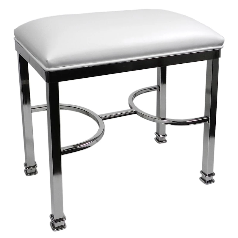 Vanity Bench Chanel Chrome White 2 Vanity Bench Chanel Chrome White - Image 2