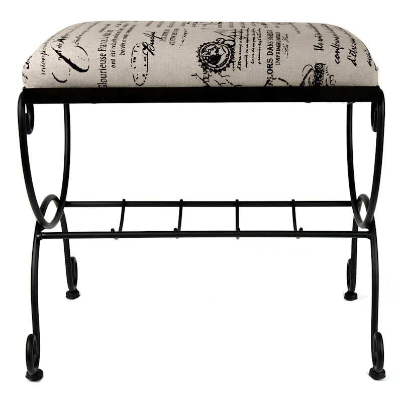 Vanity Bench French Script 1 Vanity Bench French Script