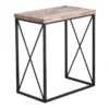 Wood Top With Black Cross Metal Table, Medium
