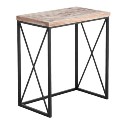 Wood Top With Black Cross Metal Table, Medium -Hot Sale Furniture Shop wood top with black cross metal table medium 2