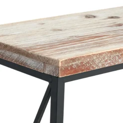 Wood Top With Black Cross Metal Table, Small -Hot Sale Furniture Shop wood top with black cross metal table small 3