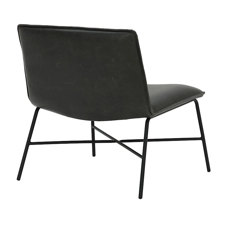 Zoey Faux Leather Accent Chair, Black 4 Zoey Faux Leather Accent Chair, Black - Image 4