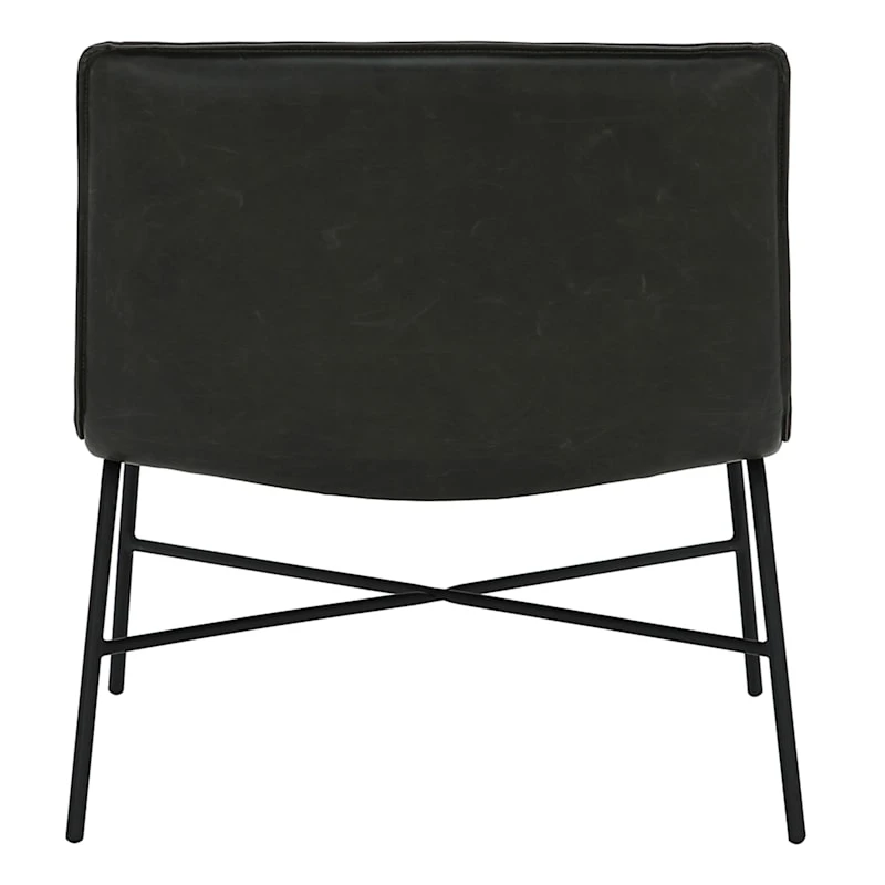 Zoey Faux Leather Accent Chair, Black 5 Zoey Faux Leather Accent Chair, Black - Image 5